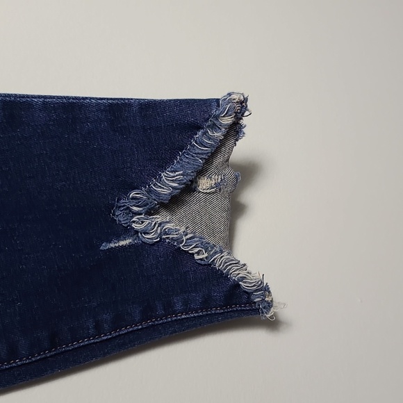 FRAME Le Skinny De Jean Blue Skinny Jeans with Distressed Raw Hem Size 28 - Picture 12 of 16